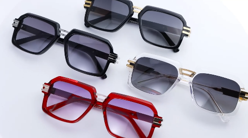 Gafas de sol de acetato de metal masculino yeetiano aún HC007